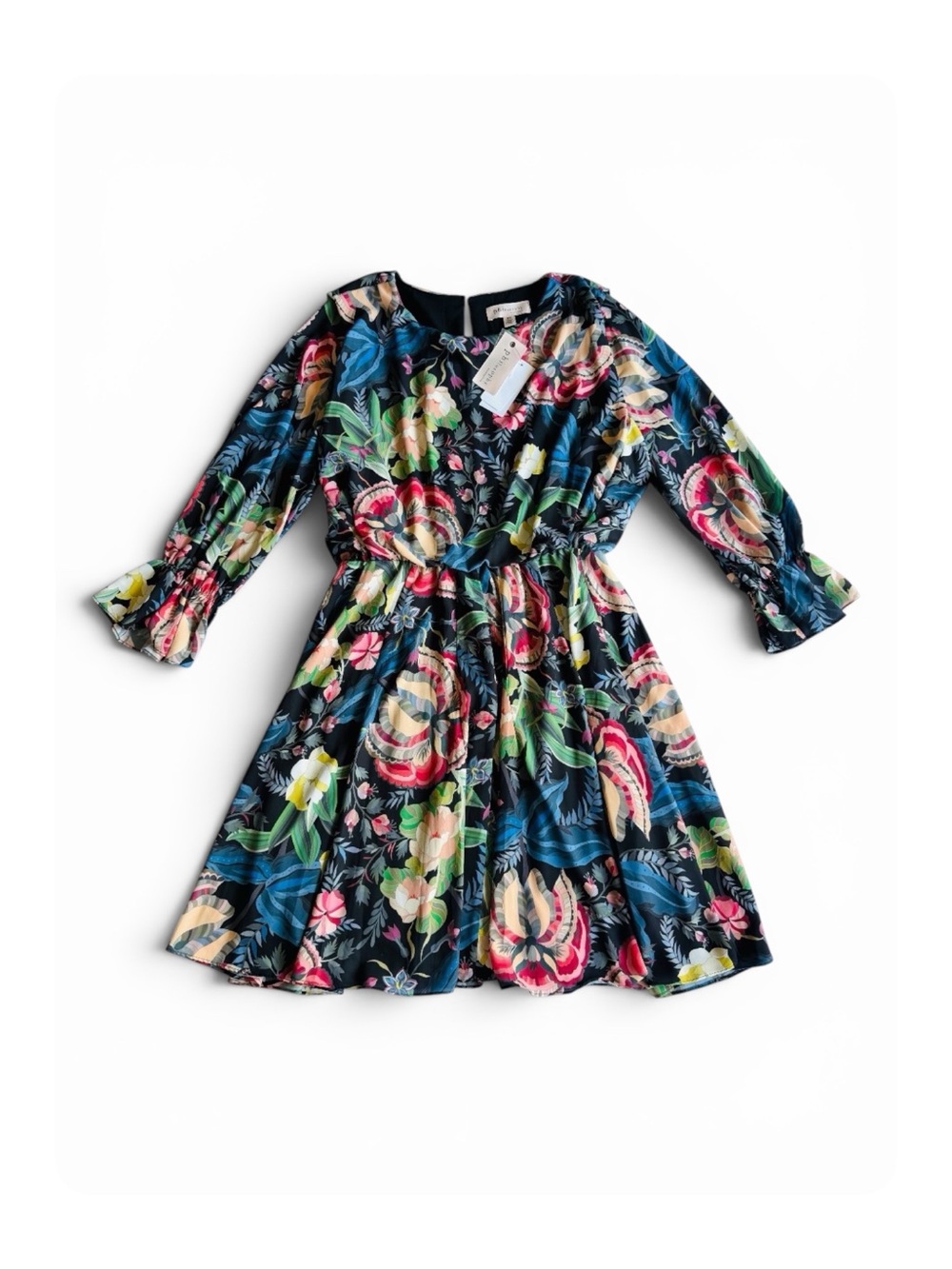 ★ Philosophy NWT Floral Boho Long Sleeve Spring/Summer Slip On Midi Dress M ★